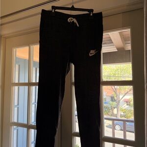 Nike women’s Charcoal Joggers with White Logo size small
